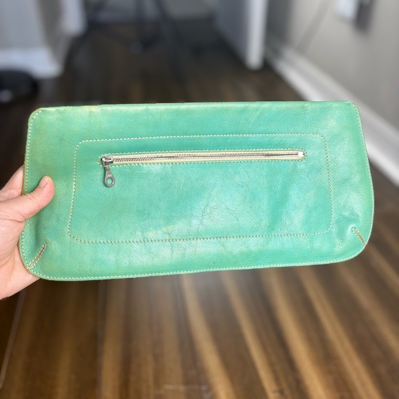 Christopher Kon Mint Green Leather Clutch - Picture 5 of 7